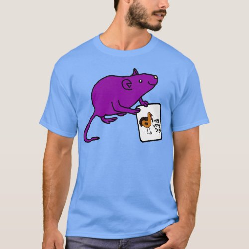 Purple Rat with Thanksgiving Turkey Greetings T_Shirt