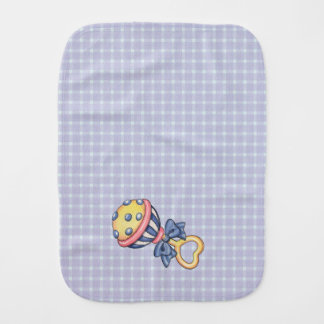 Purple Rattle Baby Burp Cloth