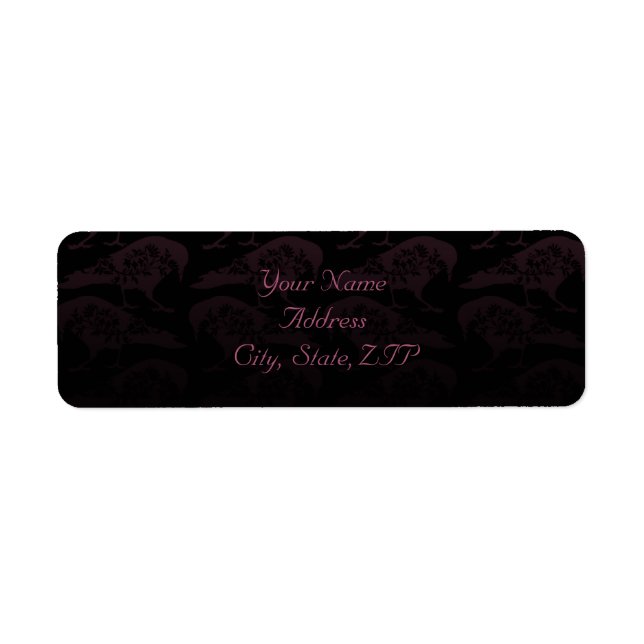 Purple Raven Gothic Return Address Label (Front)