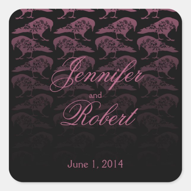 Purple Raven Gothic Wedding Envelope Seal (Front)