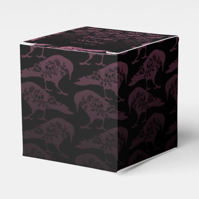 Purple Raven Gothic Wedding Favor Box (Front Side)