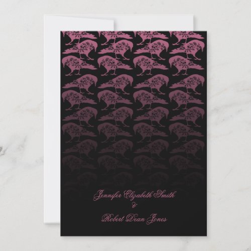 Purple Raven Gothic Wedding Invitation