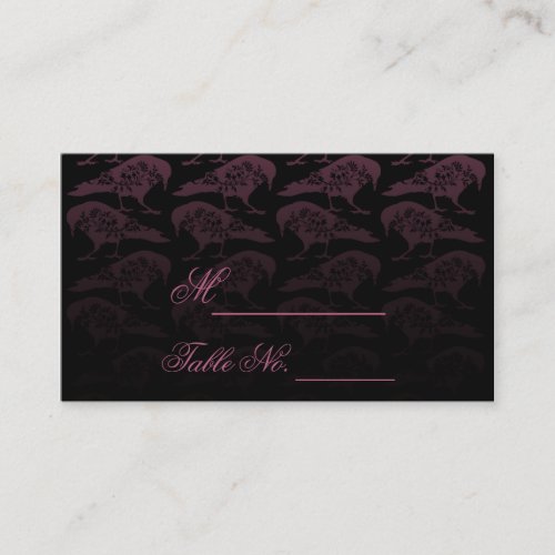 Purple Raven Gothic Wedding Place Card Business Card Template