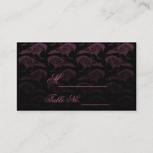 Customizable Purple Raven Gothic Wedding Place Card Business Card Template
