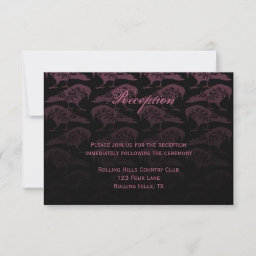 Purple Raven Gothic Wedding Reception Announcement