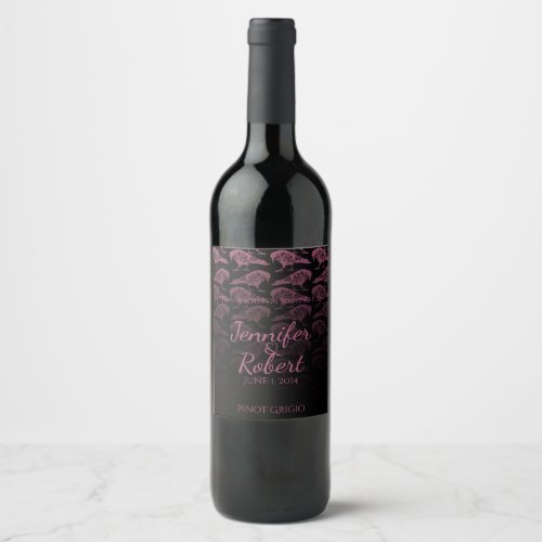 Purple Raven Gothic Wedding Wine Label