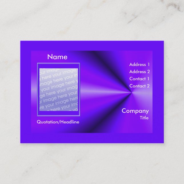 Purple Rays (photo frame) Business Card (Front)