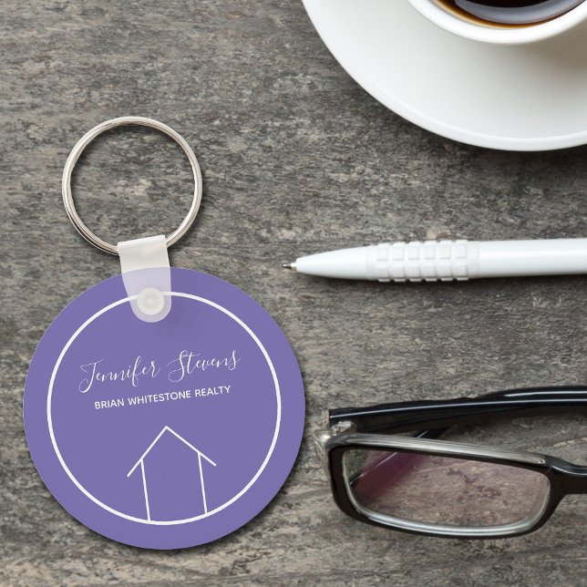 Purple Real Estate Company Personalized Realtor Keychain (Creator Uploaded)