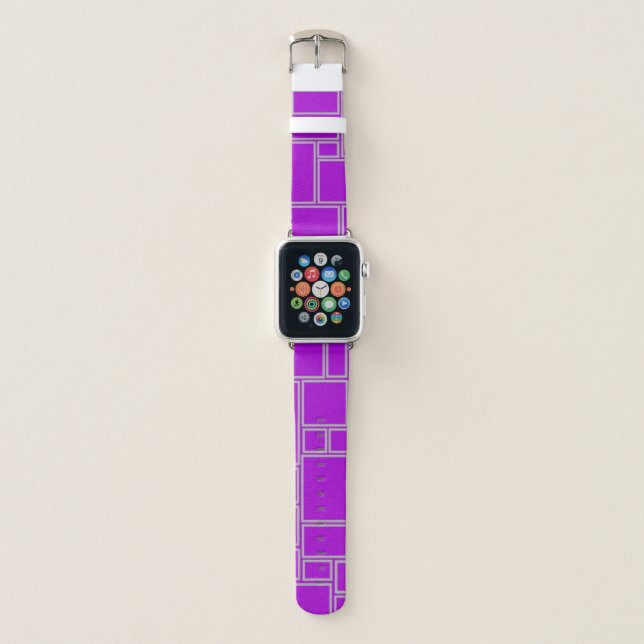 Purple Rectangles  Apple Watch Band (Front)