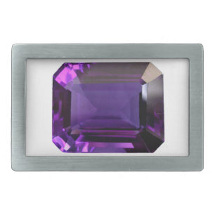 Purple Rectangular Amethyst Gemstone Belt Buckle