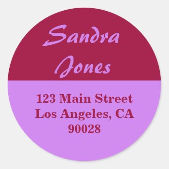Purple Red Address Label by DonnaGrayson at Zazzle