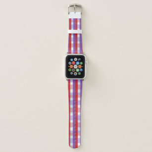 Purple, Red and Pink Gingham Apple Watch Band