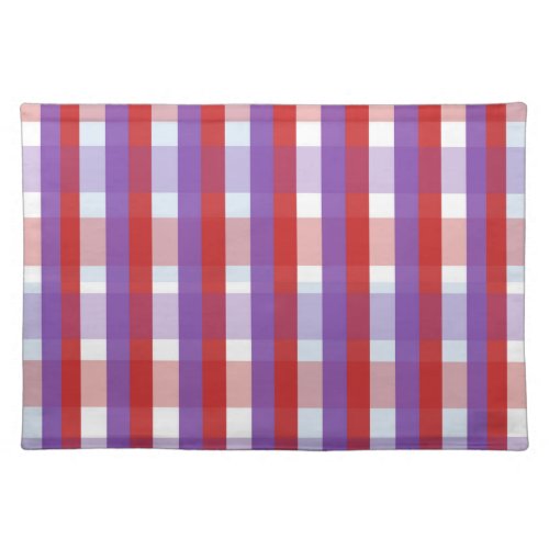 Purple Red and Pink Gingham Pattern Cloth Placemat