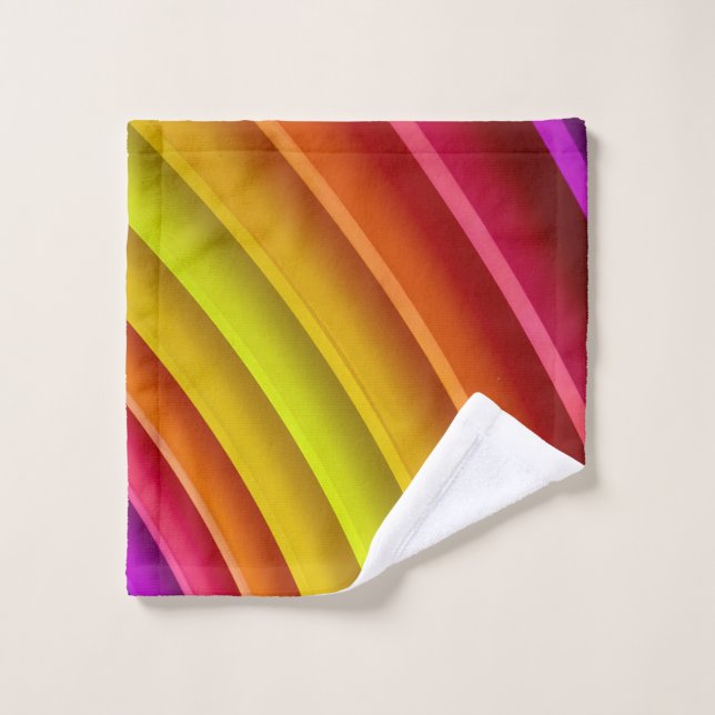 Purple, red, and yellow rainbow column wash cloth (Wash Cloth)