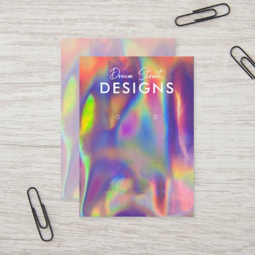 Purple Red Blue Faux Holo Earring Display Card