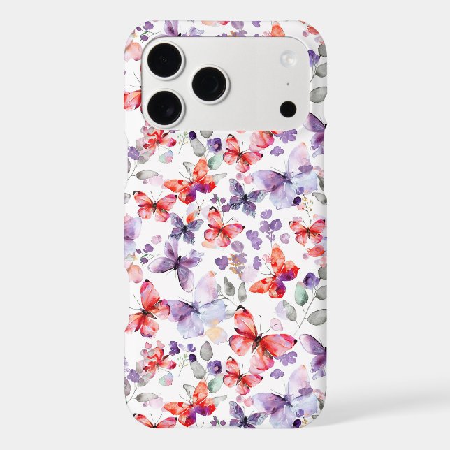 Purple Red Butterflies Case-Mate iPhone Case (Back)