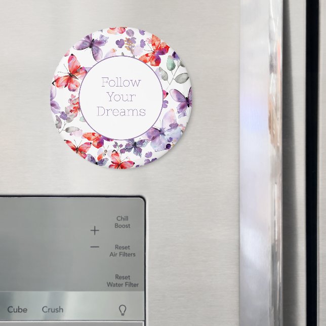 Purple Red Butterflies  Magnet (In Situ (Fridge))