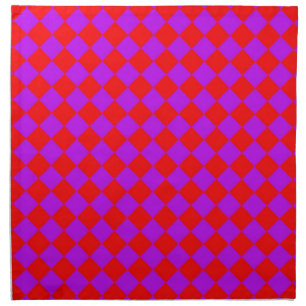 Purple Red Checker Diamond Pattern Cloth Napkin