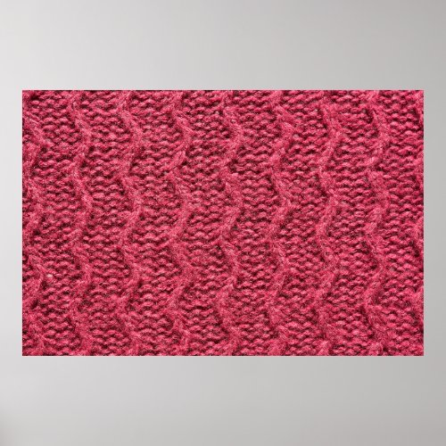 Purple red cherry knitted sweater texture poster