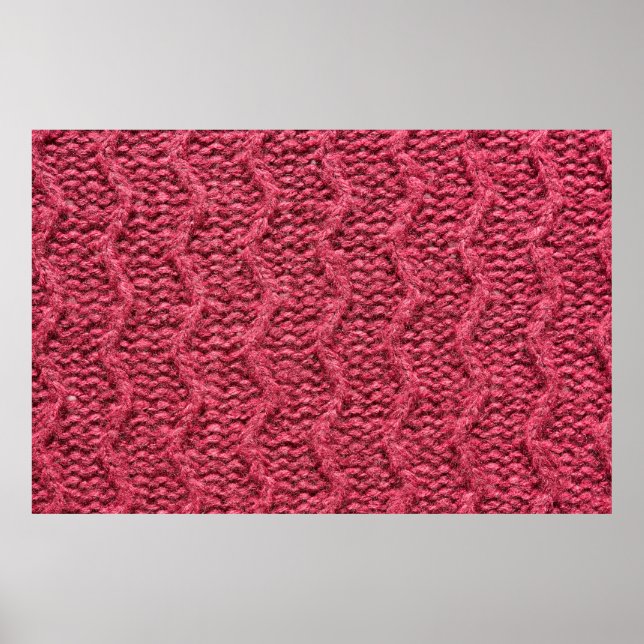 Purple red, cherry knitted sweater texture poster (Front)