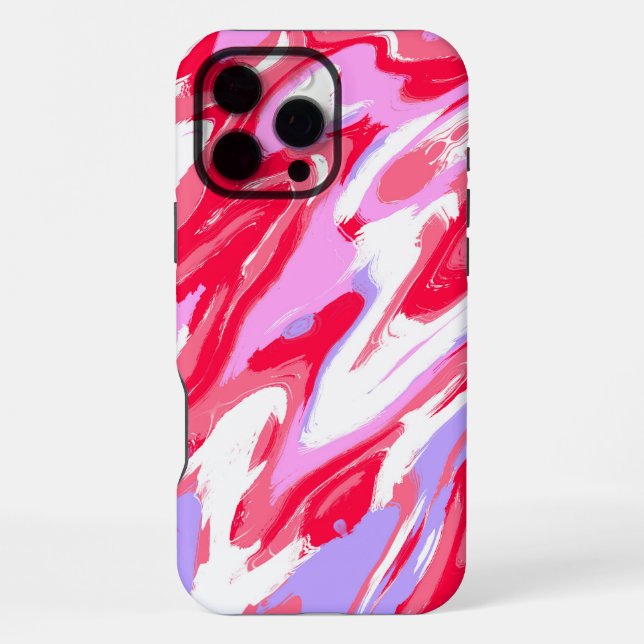 Purple Red Colorful Abstract Marble Liquid Texture iPhone Case (Back)