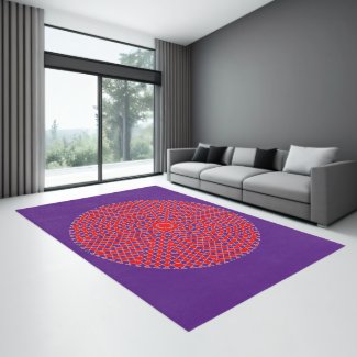 Purple Red Colorful Modern Geometric Area Rug