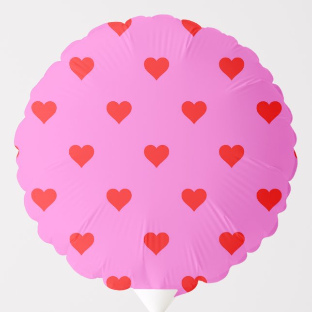 Purple Red Cute Simple Heart Pattern Balloon (Front)