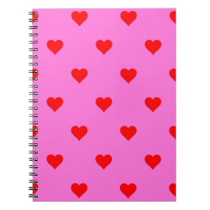Purple Red Cute Simple Heart Pattern Notebook