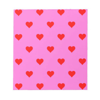 Purple Red Cute Simple Heart Pattern Notepad