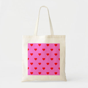 Purple Red Cute Simple Heart Pattern Tote Bag