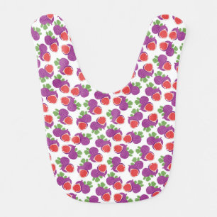 purple red fig baby bib