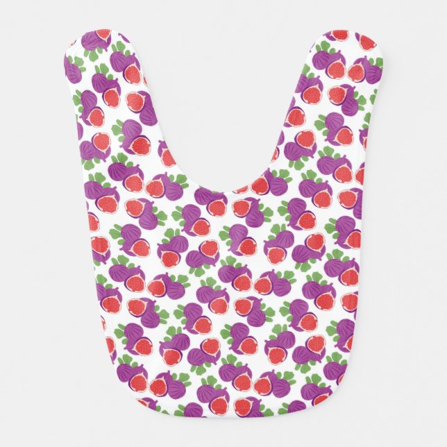 purple red fig baby bib (Front)