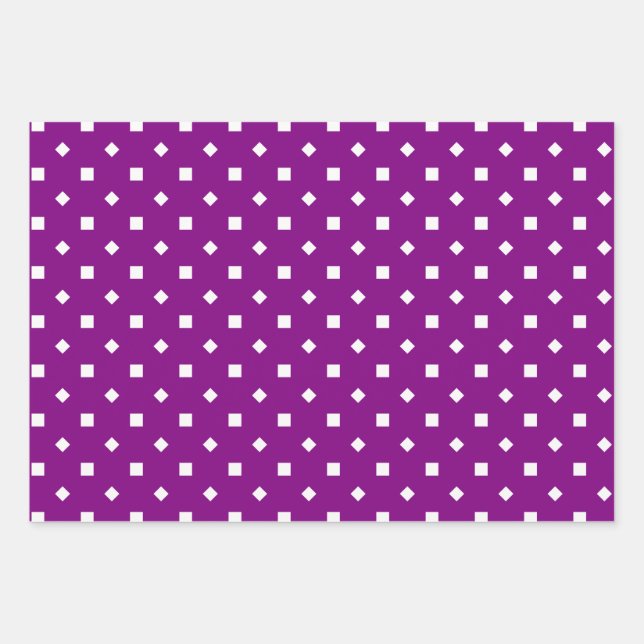 Purple Red Green Geometric Shapes Pattern Wrapping Paper Sheets (Front)