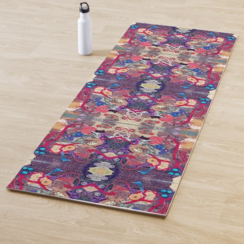 Purple Red Kaleidoscope Yoga Mat