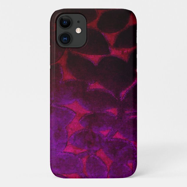 Purple Red Leaves iPhone 11 Case (Back)