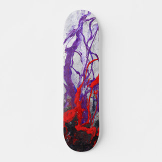 Purple Red Marble Vein Abstract Skateboard