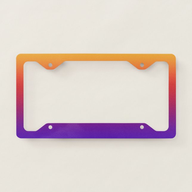 Purple Red Orange Gradient Stripes License Plate Frame (Front)