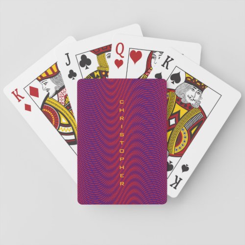 Purple  Red Psychedelic Fire Stripes Rad Trippy Playing Cards