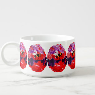 Purple Red Retro Pattern Flower Bees Bowl