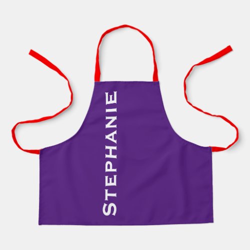 Purple Red Straps Jumbo Name  Apron