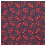 Purple Red Swirly Hearts Christmas Pattern Elegant Fabric