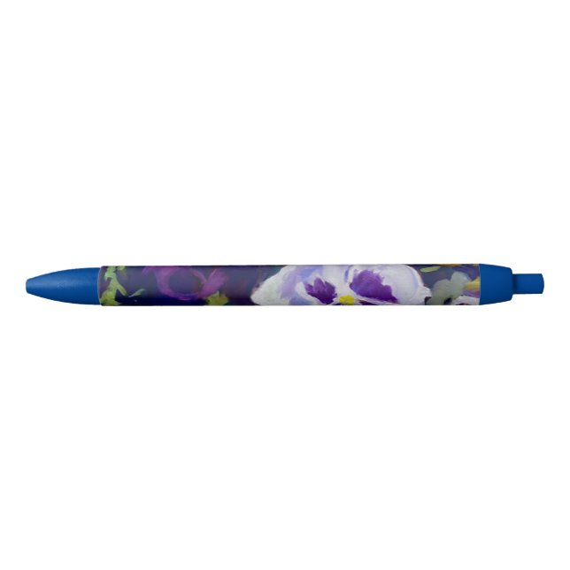 Purple Red-Violet Blue Yellow Orange Pansy Flowers Pen (Front)
