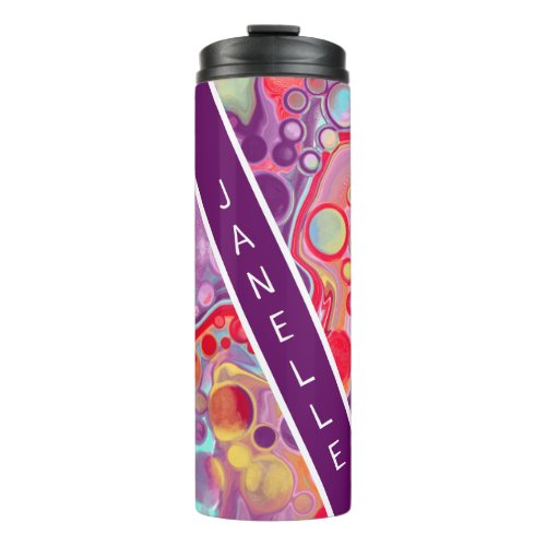 Purple Red Yellow Blue Abstract personalized Th Thermal Tumbler