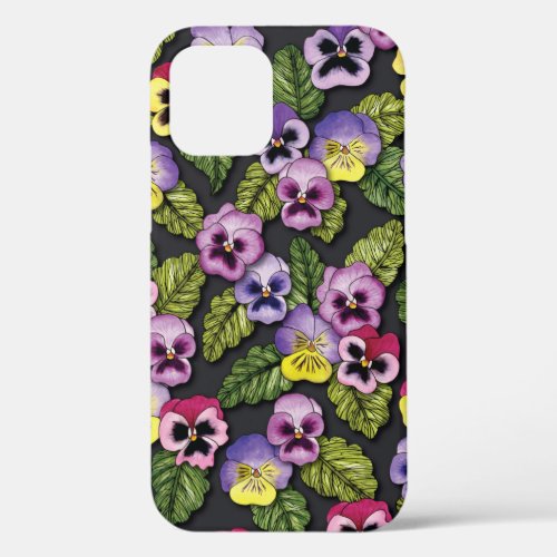 Purple Red  Yellow Pansies Case_Mate iPhone Case