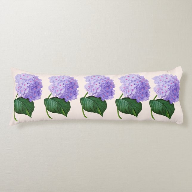 Purple Redoute Hydrangeas Body Pillow (Front)
