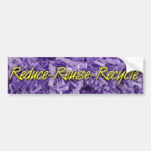 Purple Reduce_Reuse_Recycle Bumper Sticker