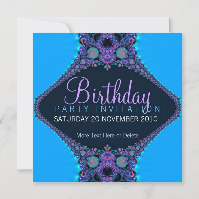 Purple Reef Party Birthday Invitation (Front)