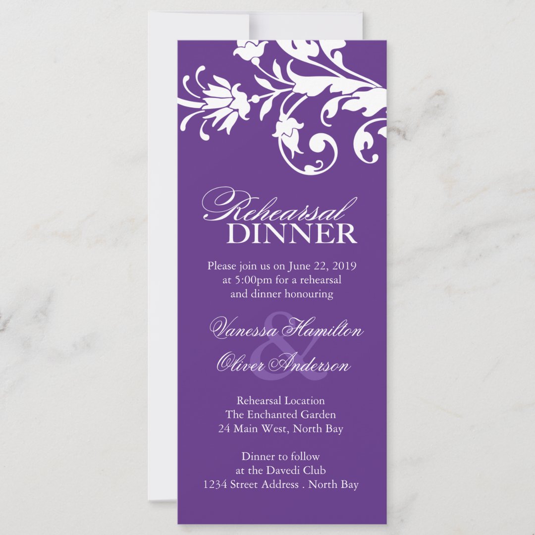 Purple Rehearsal Dinner Invitations | Zazzle