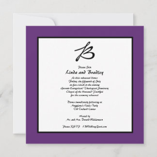 Purple Rehearsal Dinner Invite