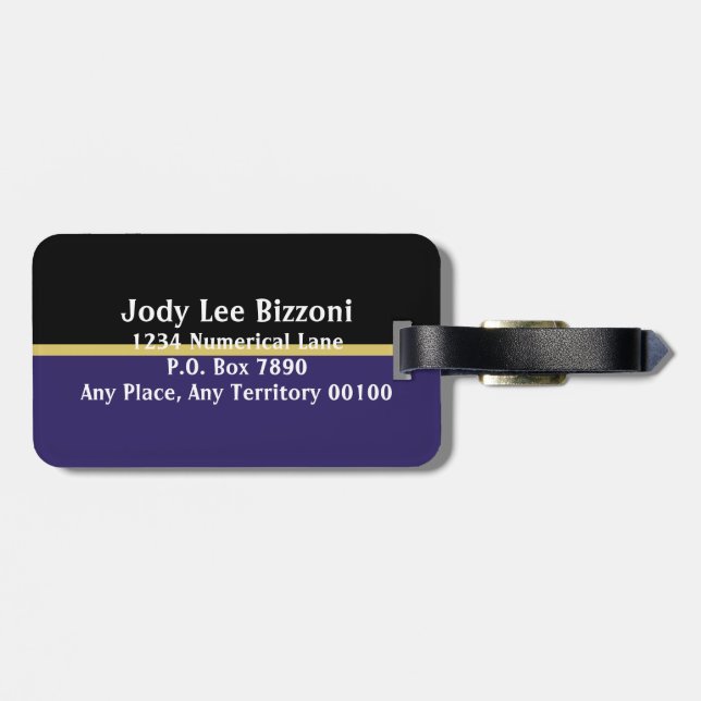 Purple Reign Luggage Tag (Back Horizontal)